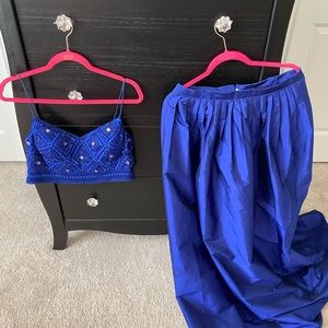 Two piece Cobalt Blue formal dress